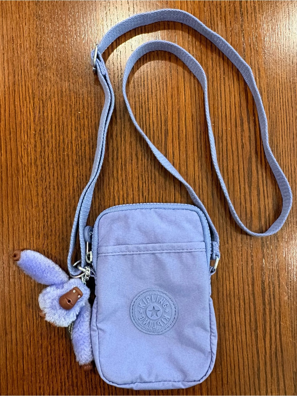 Kipling Crossbody Bag lilac with Monkey Keychain EUC